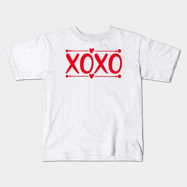 Hugs and Kisses xoxo Kids T-Shirt by Peter the T-Shirt Dude